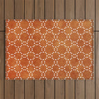 Abstract, Boho, Geometric Pattern, Terracotta Outdoor Rug Gallery Image 1