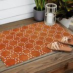 Abstract, Boho, Geometric Pattern, Terracotta Outdoor Rug Gallery Image 2