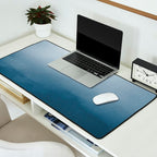 White & Blue Abstract Watercolor Blend Pairs To 2020 Color of the Year Chinese Porcelain PPG1160-6 Desk Mat Gallery Image 2