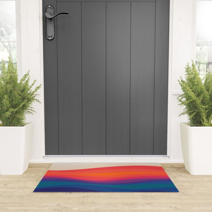 Sacred Geometric Waves: Retro 80s Edition Welcome Mat Gallery Image 3
