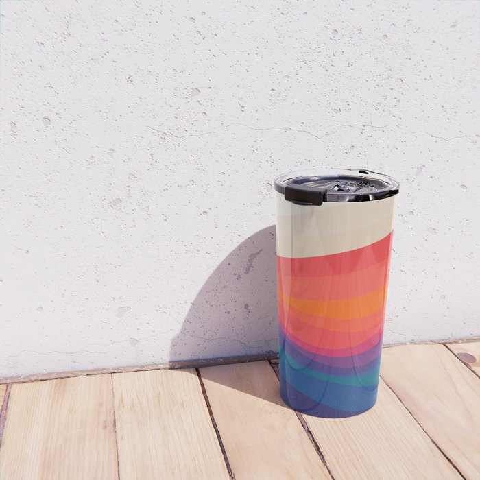 Sacred Geometric Waves: Retro 80s Edition Travel Mug Gallery Image 4