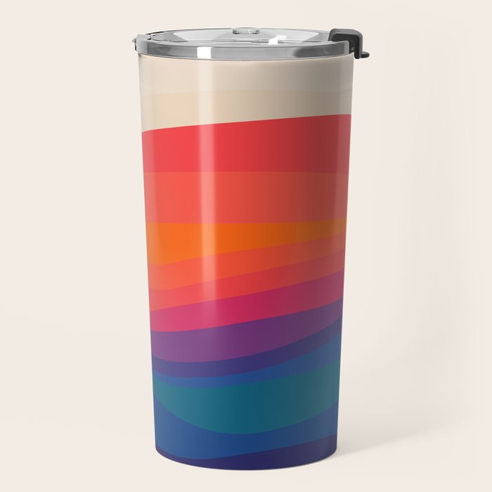 Sacred Geometric Waves: Retro 80s Edition Travel Mug Gallery Image 2