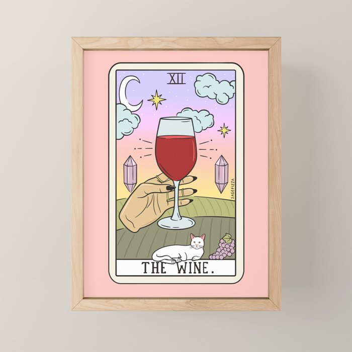 WINE READING (LIGHT) Mini Art Print Gallery Image 1