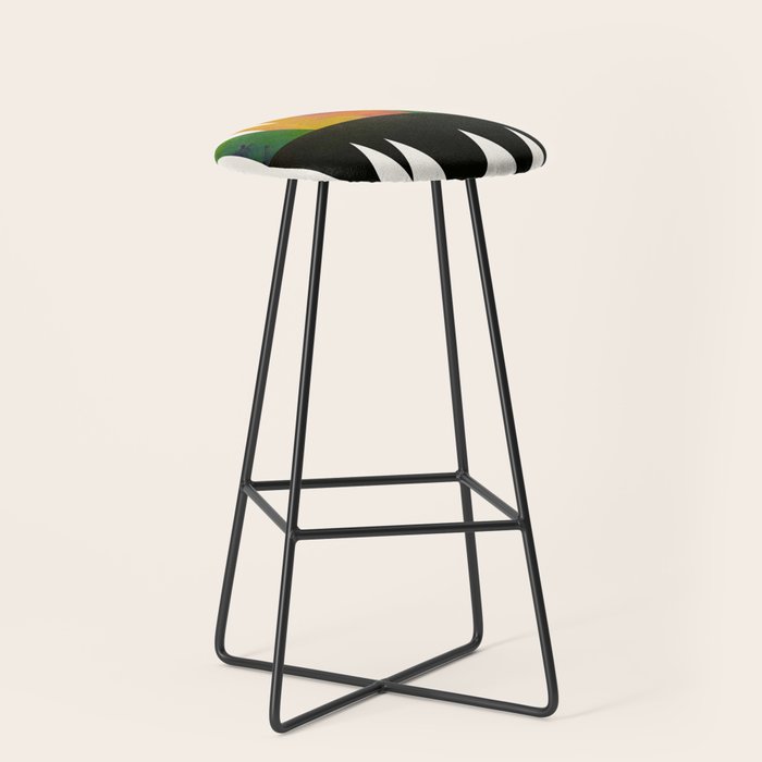 Abstract Mountains Stool Gallery Image 1