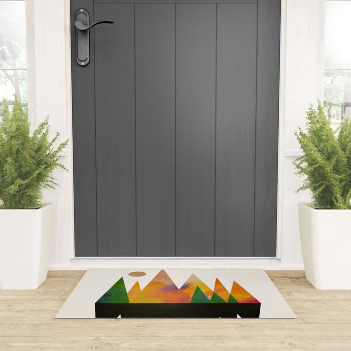 Abstract Mountains Welcome Mat Gallery Image 3