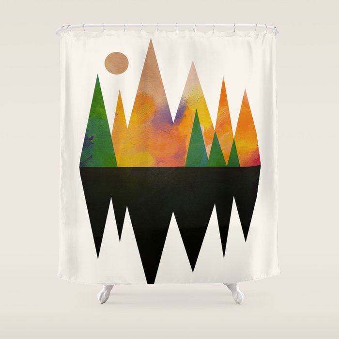 Abstract Mountains Shower Curtain Gallery Image 1