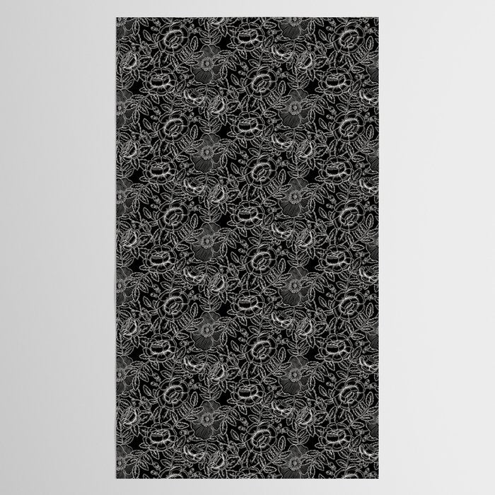 Gothic Rose in Black and White Tablecloth Gallery Image 2