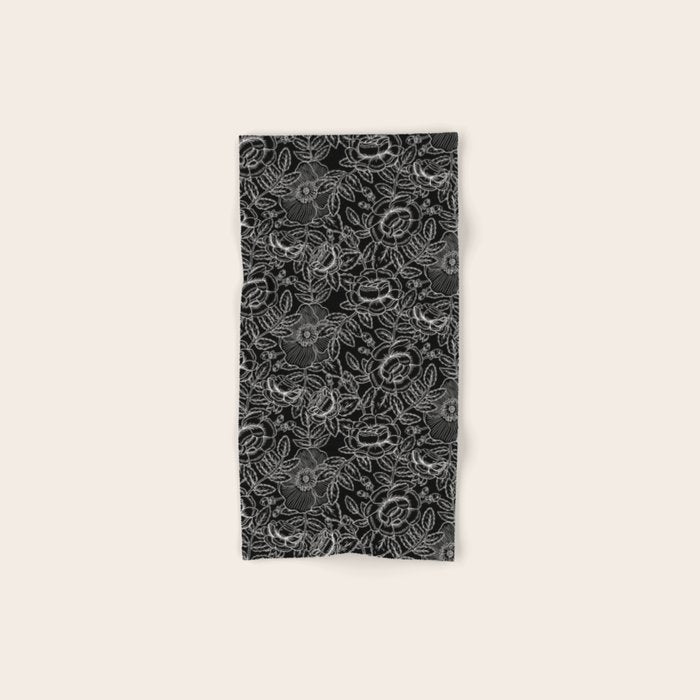 Gothic Rose in Black and White Bath Towel Gallery Image 1