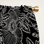 Gothic Rose in Black and White Window Curtain Gallery Image 2