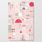 City life blocks pearl pink Cutting Board Gallery Image 1