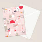 City life blocks pearl pink Stationery Card Gallery Image 2