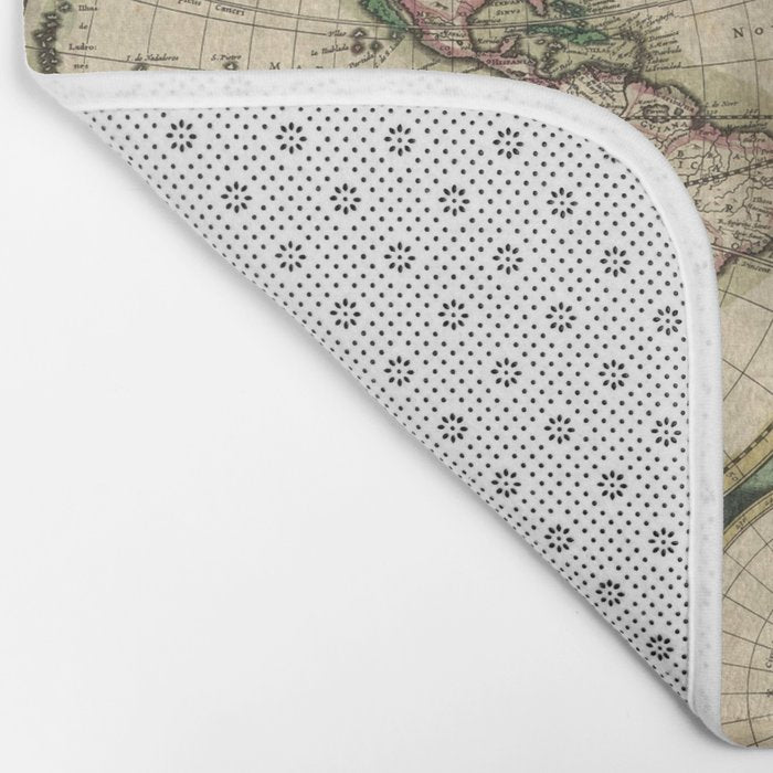 Vintage Map of the world Bath Mat Gallery Image 2