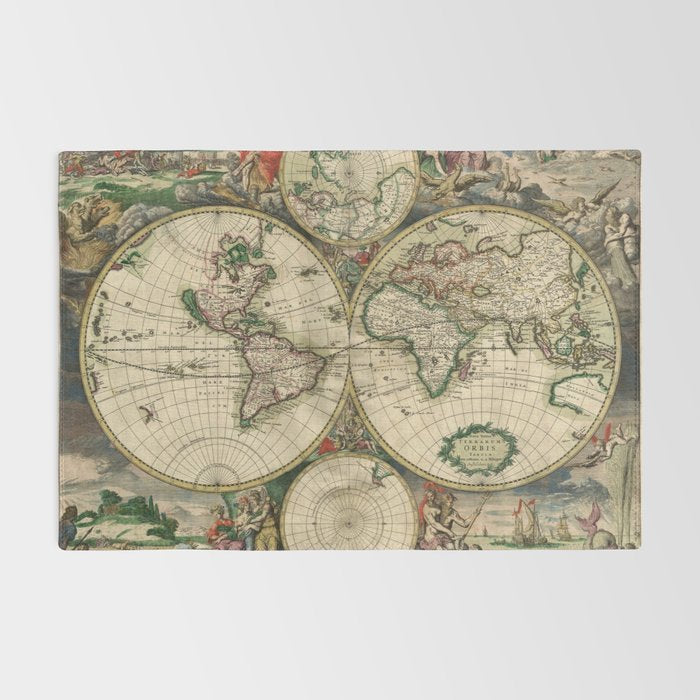 Vintage Map of the world Rug Gallery Image 2
