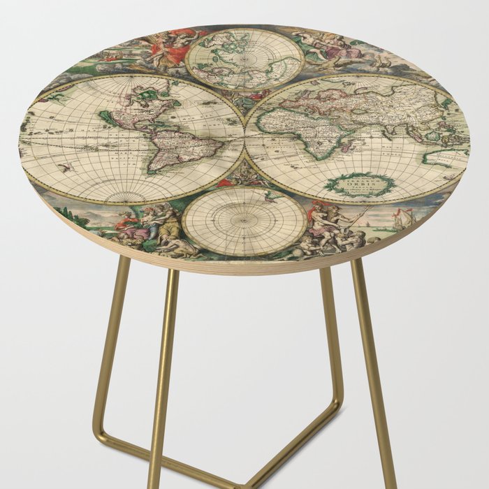 Vintage Map of the world Side Table Gallery Image 2