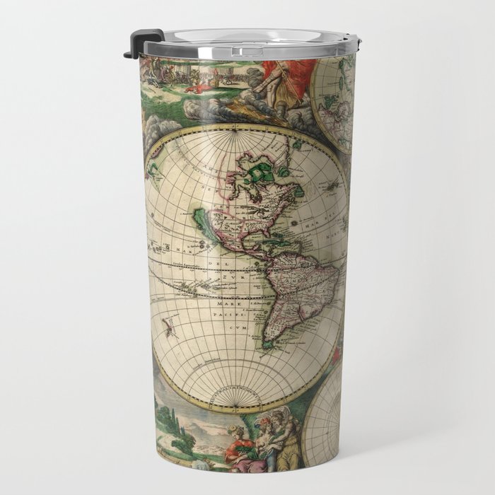 Vintage Map of the world Travel Mug Gallery Image 3