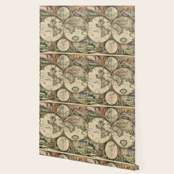 Vintage Map of the world Wallpaper Gallery Image 2