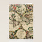 Vintage Map of the world Stationery Card Gallery Image 2