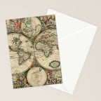 Vintage Map of the world Stationery Card Gallery Image 2