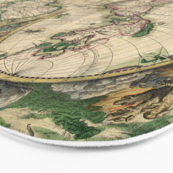 Vintage Map of the world Bath Mat Gallery Image 3
