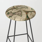 Vintage Map of the world Stool Gallery Image 2