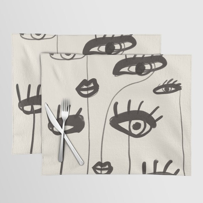 Abstract line art eyes 2 Placemat Gallery Image 1