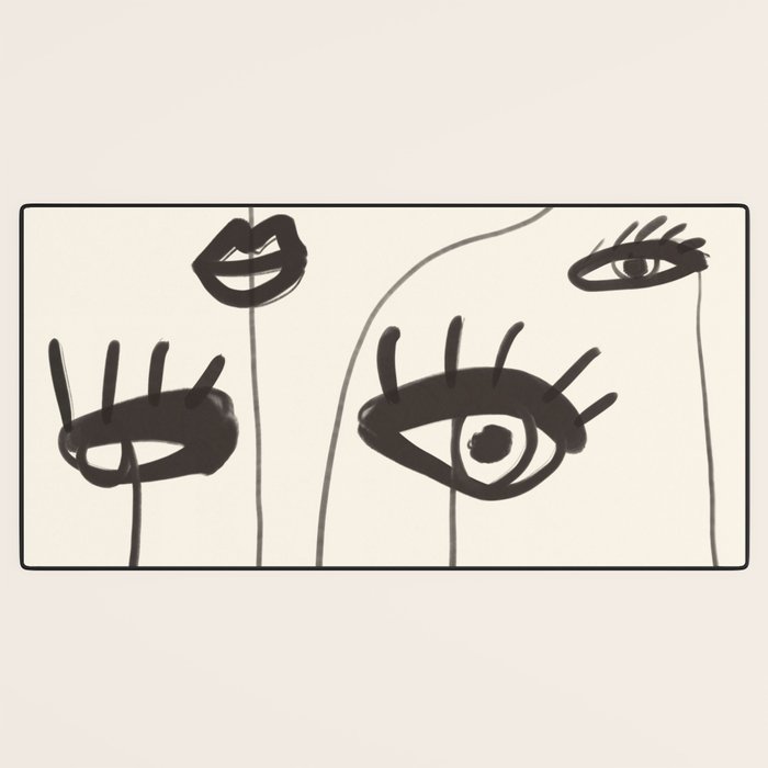 Abstract line art eyes 2 Desk Mat Gallery Image 3