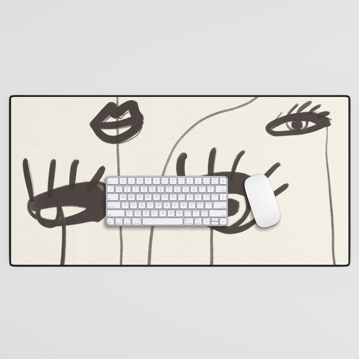 Abstract line art eyes 2 Desk Mat Gallery Image 1