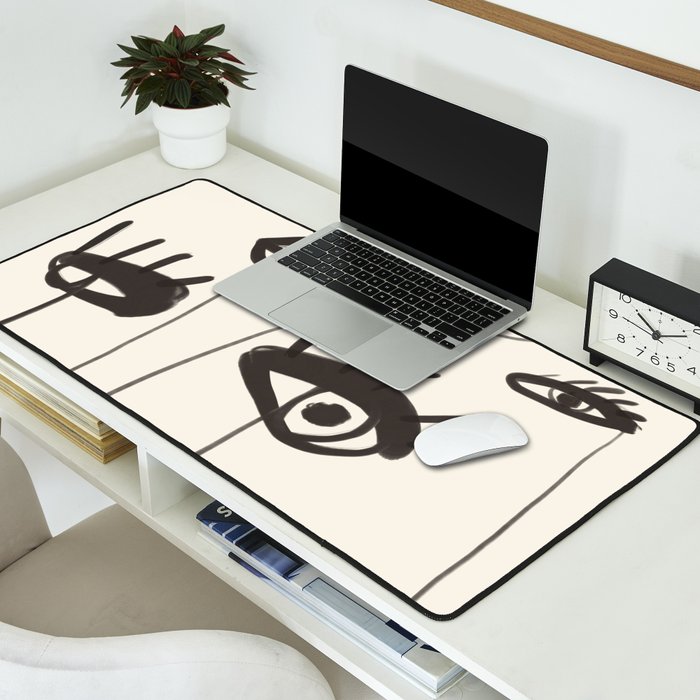 Abstract line art eyes 2 Desk Mat Gallery Image 2