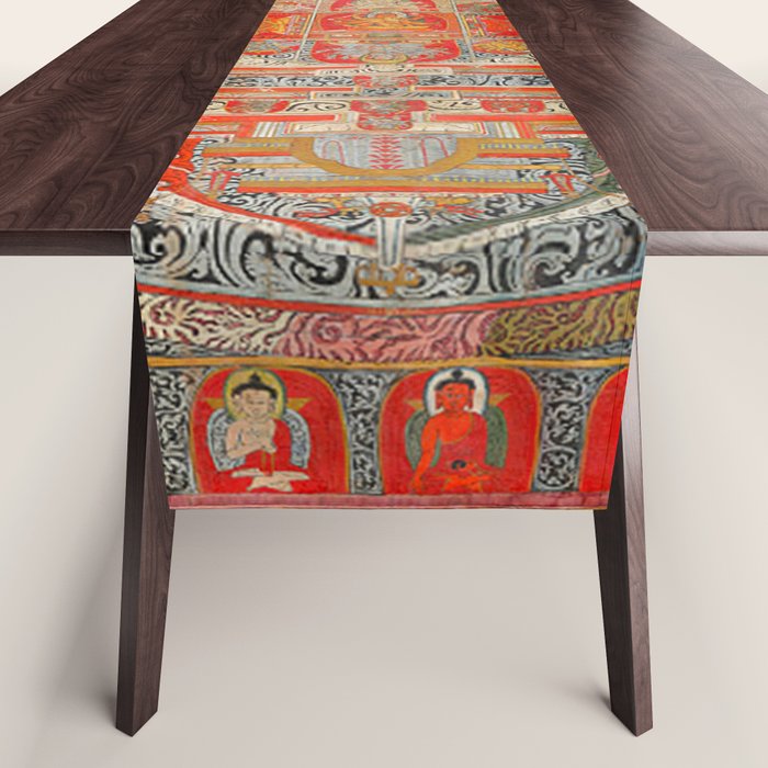 Tibetan Buddhist Mandala Manjuvajra 43 Deities Table Runner Gallery Image 1
