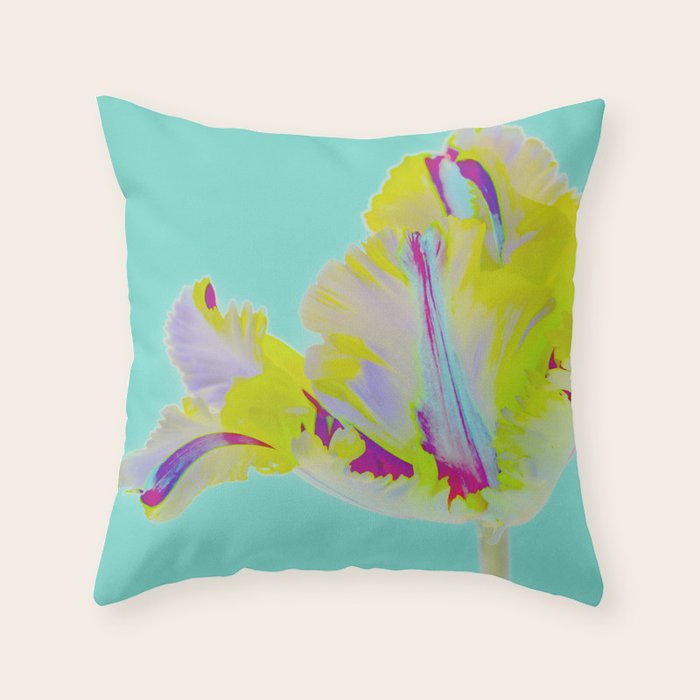 Neon Tulip Throw Pillow Gallery Image 6