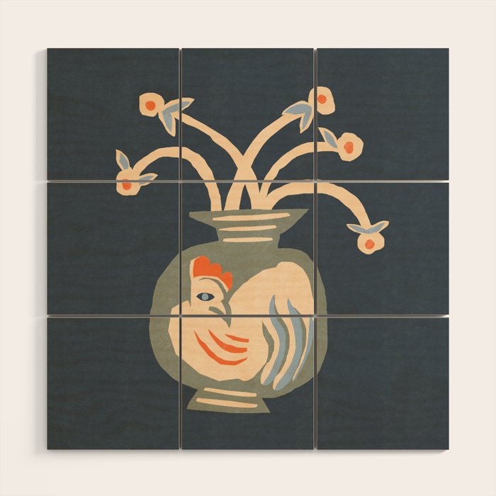 Rooster vase Wood Wall Art Gallery Image 1