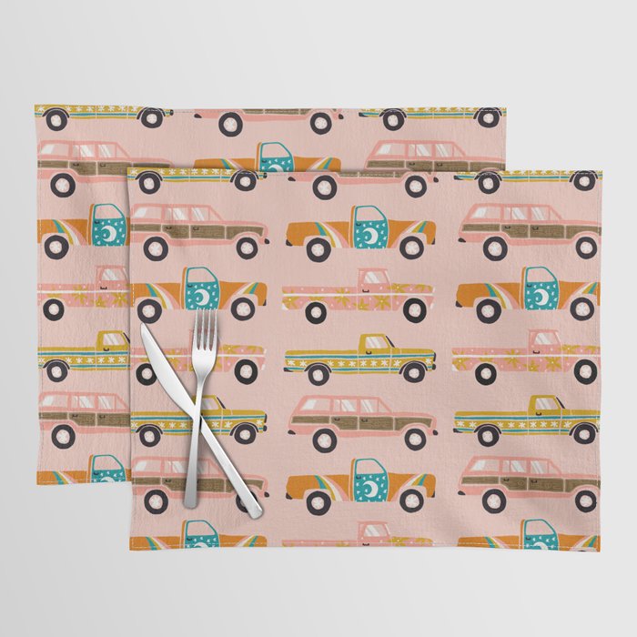 Retro Roads - Pink Palette Placemat Gallery Image 1