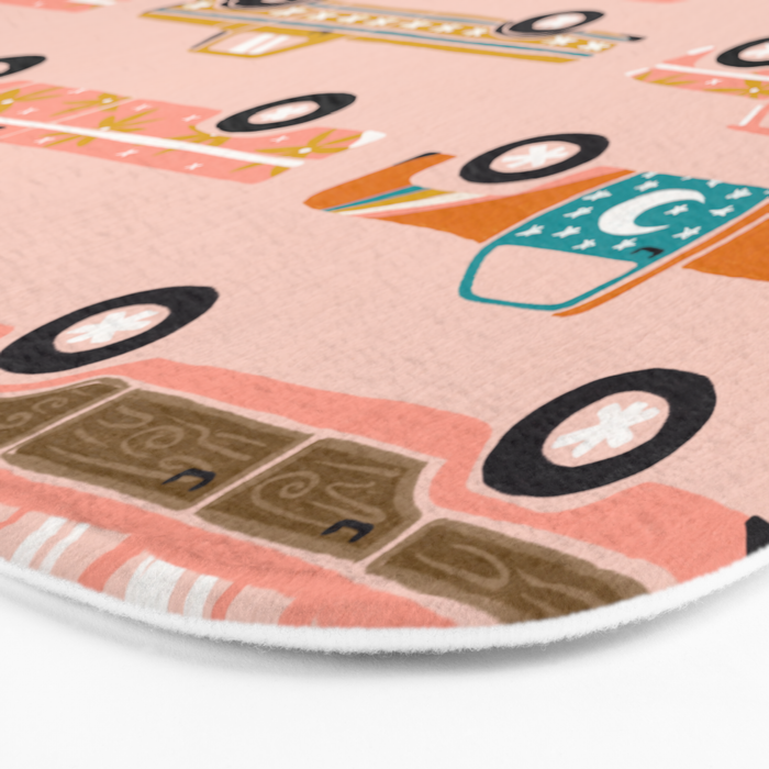 Retro Roads - Pink Palette Bath Mat Gallery Image 3
