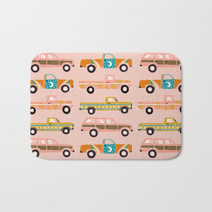 Retro Roads - Pink Palette Bath Mat Gallery Image 1
