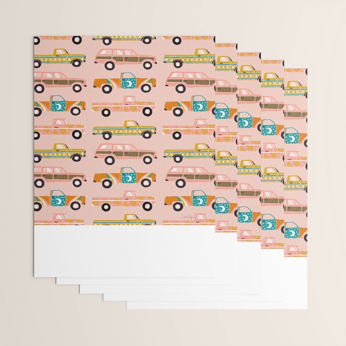 Retro Roads - Pink Palette Wrapping Paper Gallery Image 3