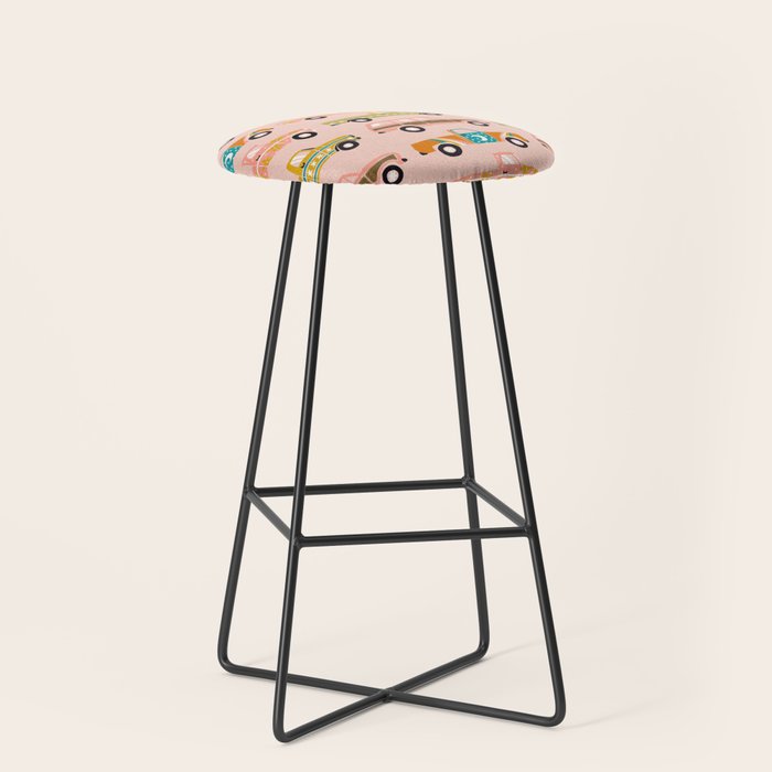 Retro Roads - Pink Palette Stool Gallery Image 1