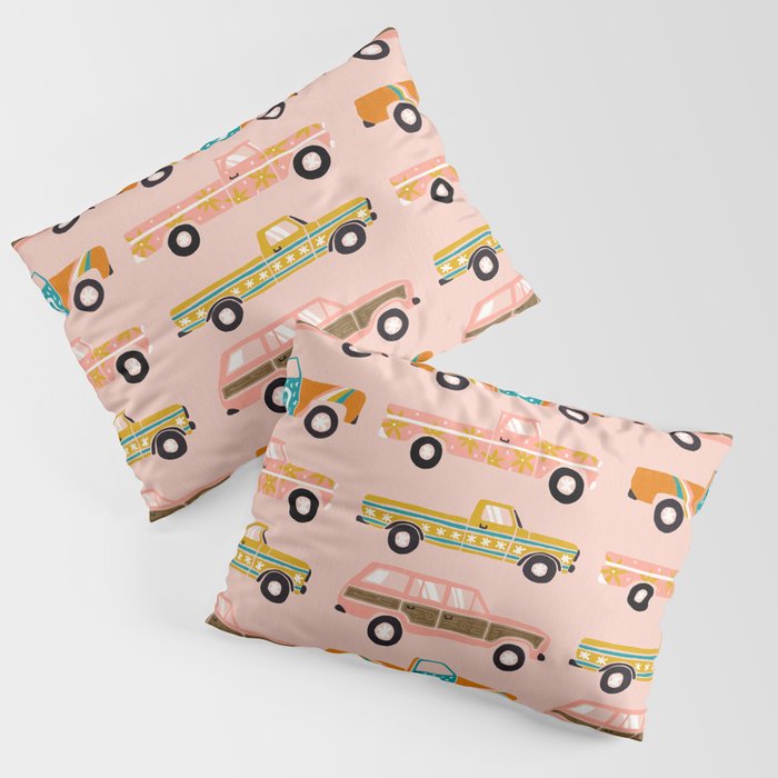 Retro Roads - Pink Palette Pillow Sham Gallery Image 3