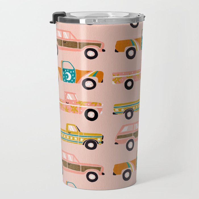 Retro Roads - Pink Palette Travel Mug Gallery Image 3