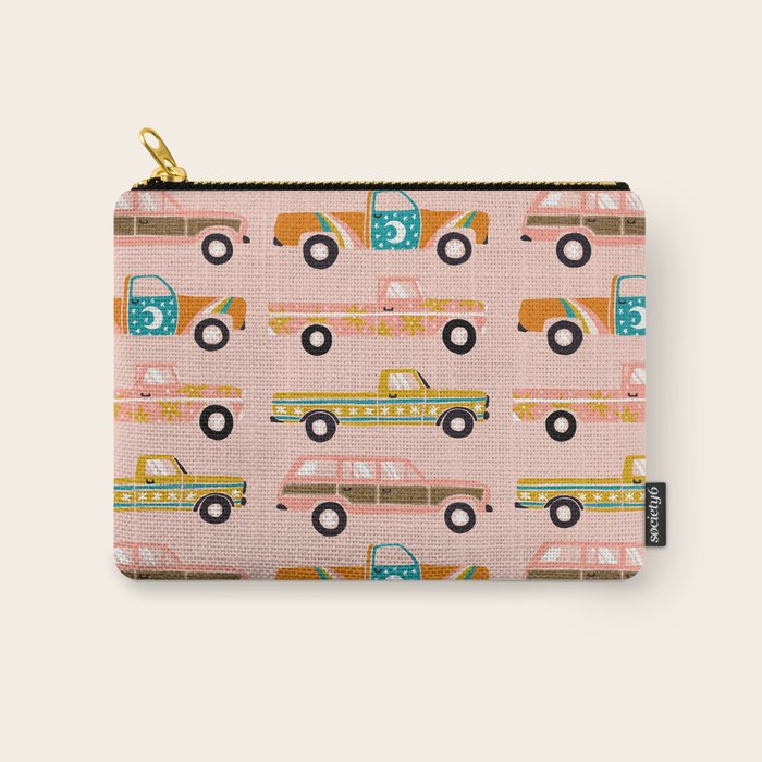 Retro Roads - Pink Palette Carry All Pouch Gallery Image 1
