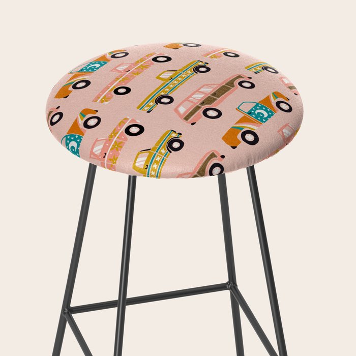 Retro Roads - Pink Palette Stool Gallery Image 2
