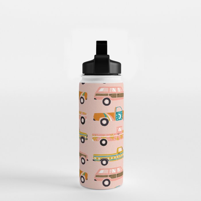 Retro Roads - Pink Palette Water Bottle Gallery Image 2