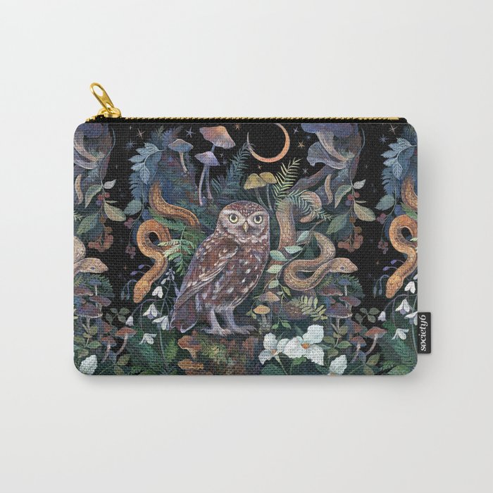 Owl and Snakes Mushroom forest Carry All Pouch Gallery Image 1
