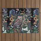 Owl and Snakes Mushroom forest Outdoor Rug Gallery Image 1