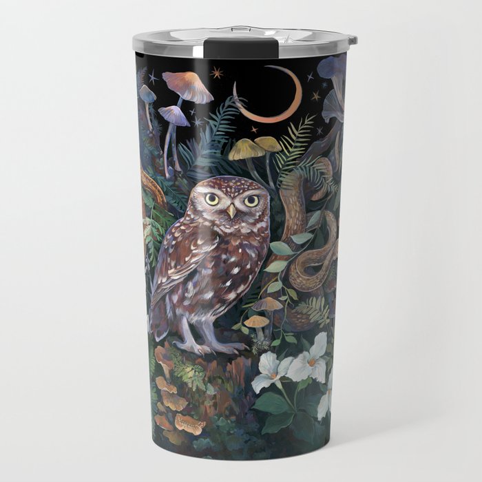 Owl and Snakes Mushroom forest Travel Mug Gallery Image 1