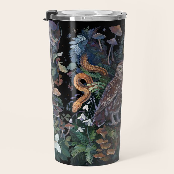 Owl and Snakes Mushroom forest Travel Mug Gallery Image 3