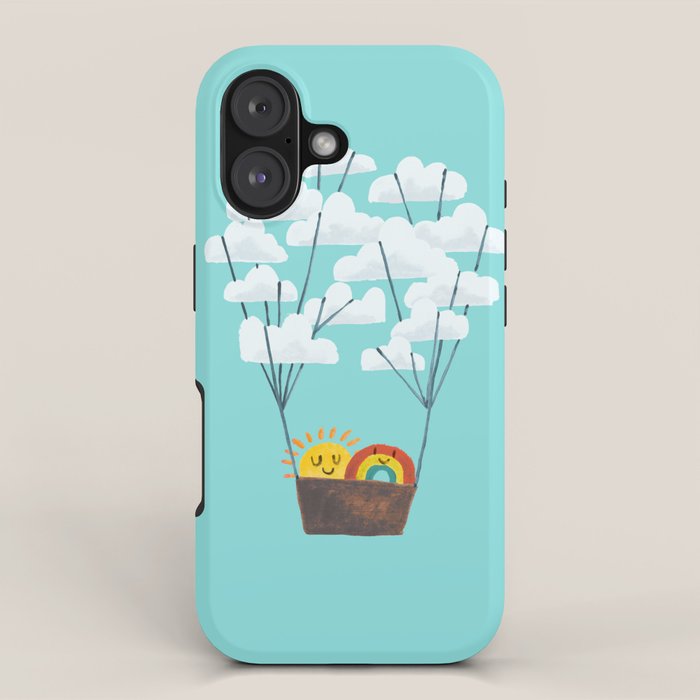 Hot cloud balloon - sun and rainbow iPhone Case Gallery Image 1