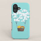 Hot cloud balloon - sun and rainbow iPhone Case Gallery Image 1