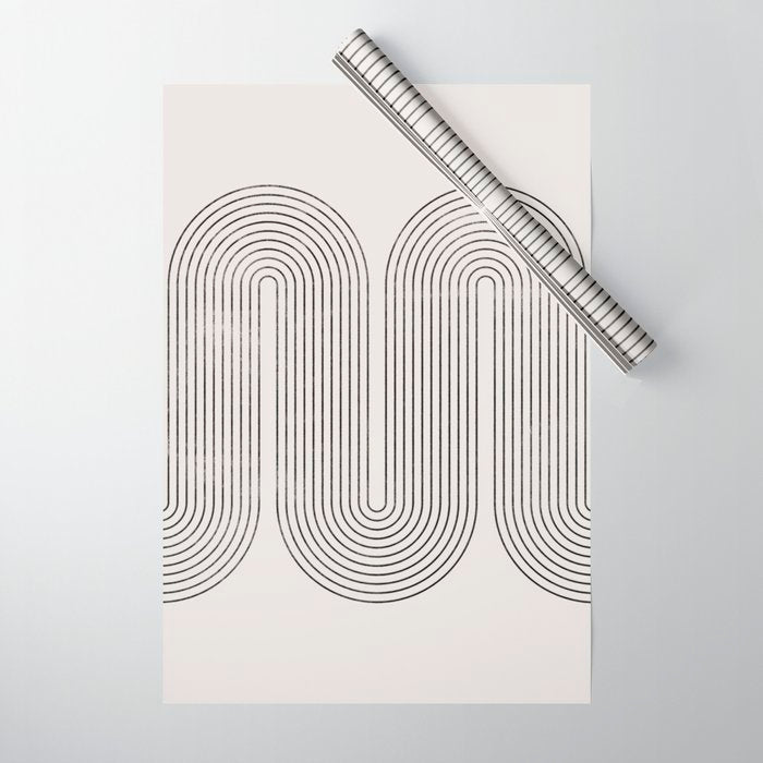 Mid-Century Modern No.28 - Woodblock Print Wrapping Paper Gallery Image 1