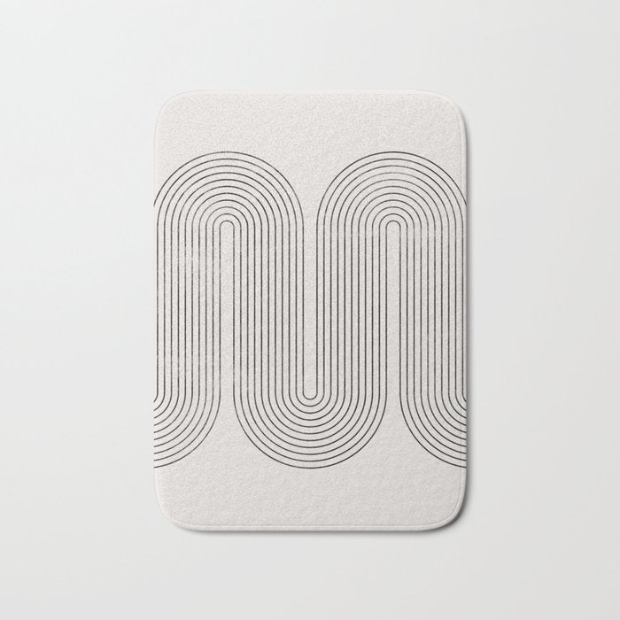 Mid-Century Modern No.28 - Woodblock Print Bath Mat Gallery Image 1