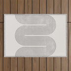Mid-Century Modern No.28 - Woodblock Print Outdoor Rug Gallery Image 1